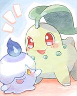 amount:pair body-type:blob body-type:feral species:chikorita species:litwik style:watercolor // 700x880 // 319KB