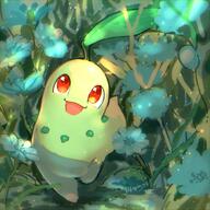 amount:solo atmosphere:fireflies atmosphere:forest atmosphere:sunlight body-type:feral hall-of-fame:bronze species:chikorita style:dim style:noisy style:painted // 1200x1200 // 213KB