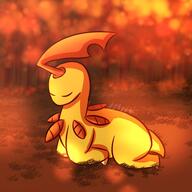 amount:solo atmosphere:autumn atmosphere:forest body-type:feral species:bayleef // 500x500 // 315KB