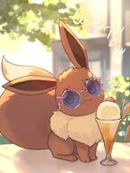 amount:solo atmosphere:sunlight body-type:feral glasses hall-of-fame:bronze hall-of-fame:silver series:pokemon species:eevee style:intentional-blur style:painted sundae sunglasses // 900x1200 // 103KB