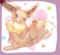 amount:solo body-type:feral fluffified series:pokemon species:eevee wearing-bow // 1107x1012 // 112KB