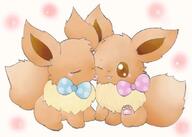 amount:pair body-type:feral series:pokemon species:eevee style:playful wearing-bow // 600x429 // 32KB