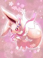 amount:solo body-type:feral series:pokemon species:eevee style:girly style:outline style:sparkly wearing-bow // 768x1024 // 186KB