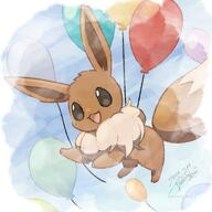 amount:solo atmosphere:party balloons body-type:feral series:pokemon species:eevee style:painted // 1200x1200 // 127KB