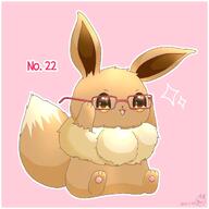 amount:solo body-type:feral glasses series:pokemon species:eevee style:girly style:kawaii style:outline // 1200x1200 // 104KB