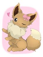 amount:solo body-type:feral fluffified series:pokemon species:eevee style:white-border wearing-bow // 921x1200 // 83KB