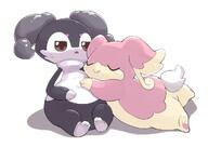 affection amount:pair body-type:slightly-chubby cuddling relaxed species:audino species:indeedee // 1032x729 // 58KB