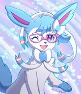 amount:solo body-type:feral glasses hall-of-fame:bronze hall-of-fame:silver nerdy pride species:shiny-pokemon style:kawaii style:outline wink // 1728x2016 // 625KB
