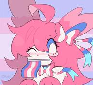 amount:solo body-type:anthro body-type:feral body-type:semi-anthro collar long-hair pride series:eeveelutions series:pokemon species:sylveon style:icon style:pastel-colors wink // 2942x2675 // 321KB