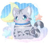 amount:solo atmosphere:dreamy body-type:feral body-type:slightly-chubby collar species:cat style:intentional-blur style:kawaii style:playful style:striped-background style:very-playful style:white-border // 1200x1057 // 824KB