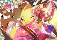 amount:solo body-type:feral body-type:semi-anthro kimono species:pikachu style:checkered style:intentional-blur style:kemono style:white-border // 1200x850 // 196KB