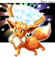 amount:solo body-type:feral series:pokemon species:eevee style:girly style:painted style:sparkly terastallization // 1159x1200 // 175KB