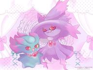 amount:pair atmosphere:fancy atmosphere:fashion body-type:blob body-type:semi-anthro hall-of-fame:bronze species:misdreavus species:mismagius style:dithering style:girly style:pastel-colors style:playful // 2048x1536 // 273KB