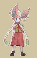 amount:solo body-type:anthro outfit schoolgirl-outfit series:eeveelutions series:pokemon skirt species:sylveon style:kemono tie // 1200x1900 // 138KB