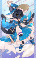 amount:solo atmosphere:fantasy bell-collar body-type:anthro book bracelet collar dress hall-of-fame:bronze hall-of-fame:silver outfit species:cat style:kemono witch // 2354x3738 // 4.1MB