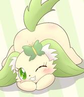 amount:solo body-type:feral body-type:semi-anthro character:peridot heart-eyes species:dog style:abstract-background style:kawaii style:striped-background wink // 2671x3079 // 346KB