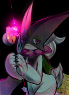 amount:solo body-type:anthro series:pokemon species:cat species:meowscarada style:dim style:glow visibly-shy // 1811x2492 // 2.3MB