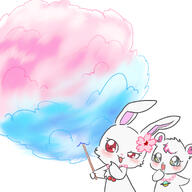 amount:pair body-type:semi-anthro character:ruby-jewelpet cotton-candy species:bunny style:playful // 2160x2160 // 2.2MB