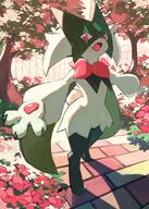 amount:solo atmosphere:flowers atmosphere:garden atmosphere:zen-garden body-type:anthro body-type:semi-anthro series:pokemon species:meowscarada style:girly // 2591x3624 // 5.8MB