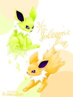 amount:pair body-type:feral fluffified series:eeveelutions series:pokemon species:jolteon species:shiny-pokemon style:kawaii style:painted style:playful // 1200x1600 // 120KB