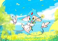 amount:solo atmosphere:field atmosphere:flowers atmosphere:petals atmosphere:windy body-type:feral body-type:semi-anthro flower species:azelf style:intentional-blur style:kawaii style:playful style:very-kawaii // 2048x1431 // 332KB