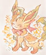 amount:solo body-type:feral feminine flower series:eeveelutions series:pokemon species:leafeon spring-outfit style:girly style:painted style:watercolor wearing-flower // 1249x1481 // 231KB