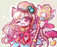 amount:solo body-type:anthro body-type:semi-anthro magical-girl outfit species:fox style:girly style:kawaii style:kemono style:painted style:playful wink // 1753x1453 // 350KB