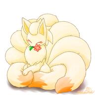 amount:solo body-type:feral flower happy holding-object species:ninetales style:playful // 1280x1280 // 112KB