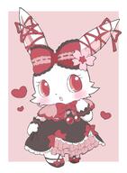 amount:solo body-type:anthro body-type:semi-anthro character:ruby-jewelpet dress feminine flower species:bunny style:girly style:goth style:kawaii style:kemono style:red wearing-bow wearing-flower // 1500x2048 // 238KB