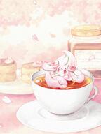 amount:solo atmosphere:petals atmosphere:sakura body-type:semi-anthro creature-in-food food hall-of-fame:bronze hall-of-fame:gold hall-of-fame:silver species:alcremie species:food-creature style:girly style:one-color style:painted style:pink style:playful style:watercolor sweets tea // 982x1308 // 229KB