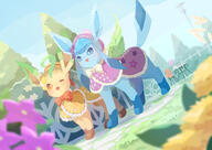 amount:pair atmosphere:cafe atmosphere:town body-type:feral cloak hall-of-fame:bronze hall-of-fame:gold hall-of-fame:silver outfit series:eeveelutions series:pokemon species:glaceon species:leafeon style:intentional-blur style:lineless wink // 4093x2894 // 3.5MB