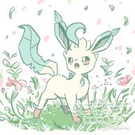 amount:solo atmosphere:field body-type:feral flower series:eeveelutions series:pokemon species:leafeon style:playful // 800x800 // 110KB