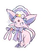 amount:solo body-type:feral feminine flower forehead-gem series:eeveelutions series:pokemon species:espeon spring-outfit style:girly style:pastel-colors wearing-flower // 764x1000 // 107KB