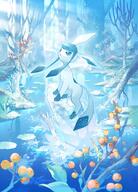 amount:solo atmosphere:ice atmosphere:lake atmosphere:snowy berries body-type:feral hall-of-fame:bronze hall-of-fame:silver series:eeveelutions series:pokemon species:glaceon style:kawaii style:painted // 1434x2000 // 631KB