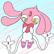 amount:solo body-type:semi-anthro holding-heart species:mesprit style:simple-colors thigh-highs wearing-bow // 1024x1024 // 118KB