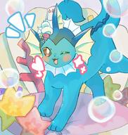amount:solo atmosphere:bubbles atmosphere:undersea body-type:feral series:eeveelutions series:pokemon shell species:vaporeon style:girly style:painted wink // 1394x1470 // 216KB