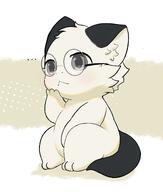 amount:solo body-type:semi-anthro body-type:slightly-chubby glasses nerdy species:cat style:playful // 1700x2000 // 156KB