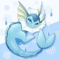 amount:solo body-type:feral series:eeveelutions series:pokemon species:vaporeon style:abstract-background style:blue style:kawaii style:split-background style:very-kawaii // 2508x2508 // 484KB