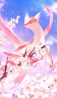 amount:solo atmosphere:flowers atmosphere:sakura body-type:feral flower hall-of-fame:bronze hall-of-fame:silver species:latias style:noisy // 1191x2048 // 473KB