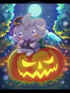 amount:solo atmosphere:halloween atmosphere:night body-type:semi-anthro espurr hall-of-fame:bronze hall-of-fame:silver moon outfit series:pokemon species:espurr style:kawaii style:very-kawaii wearing-bow // 1536x2048 // 326KB