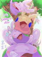 amount:multiple atmosphere:sunlight body-type:blob hall-of-fame:bronze sleeping species:goomy style:kawaii style:outline style:sunrays // 1536x2048 // 281KB