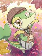amount:solo atmosphere:autumn body-type:feral body-type:semi-anthro glasses hall-of-fame:bronze hall-of-fame:silver hat nerdy outfit schoolgirl-outfit species:snivy style:intentional-blur style:kawaii style:outline style:playful style:very-kawaii // 1536x2048 // 364KB