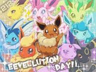 amount:multiple body-type:feral grouping:all-eeveelutions hall-of-fame:bronze hall-of-fame:silver series:pokemon species:eevee style:dithering style:girly style:kawaii style:sparkly // 2048x1536 // 514KB