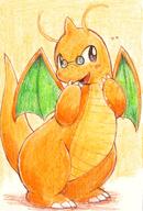 amount:solo body-type:semi-anthro body-type:slightly-chubby glasses hall-of-fame:bronze nerdy species:dragonite style:traditional-art // 2314x3421 // 1.5MB