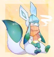 amount:solo body-type:feral content relaxed scarf series:eeveelutions series:pokemon species:glaceon style:border // 1908x2048 // 239KB