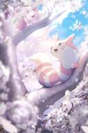 amount:multiple atmosphere:forest atmosphere:sakura body-type:feral hall-of-fame:bronze hall-of-fame:gold hall-of-fame:silver species:cherrim species:cherubi species:furret species:shiny-pokemon style:intentional-blur // 2339x3508 // 842KB