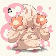 amount:solo body-type:semi-anthro body-type:slightly-chubby embarrassed species:alcremie species:food-creature style:outline visibly-shy // 2000x2000 // 868KB