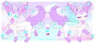 amount:solo body-type:feral butterflies content hall-of-fame:bronze oc series:eeveelutions series:pokemon species:sylveon style:multiple-scenarios style:pastel-colors style:white-border wings // 3902x1764 // 486KB