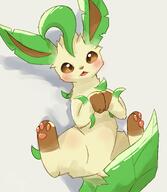 amount:solo blushing body-type:feral embarrassed series:eeveelutions series:pokemon species:leafeon visibly-shy // 2524x2904 // 397KB