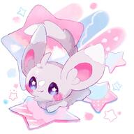 amount:solo blushing body-type:feral hall-of-fame:bronze kawaii-eyes species:minccino star-eyes style:girly style:kawaii style:pastel-colors style:very-kawaii // 2048x2048 // 379KB